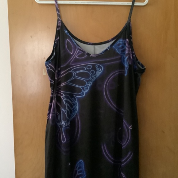 Vintage Butterfly Maxi Dress Cover Up 2x - Picture 7 of 9